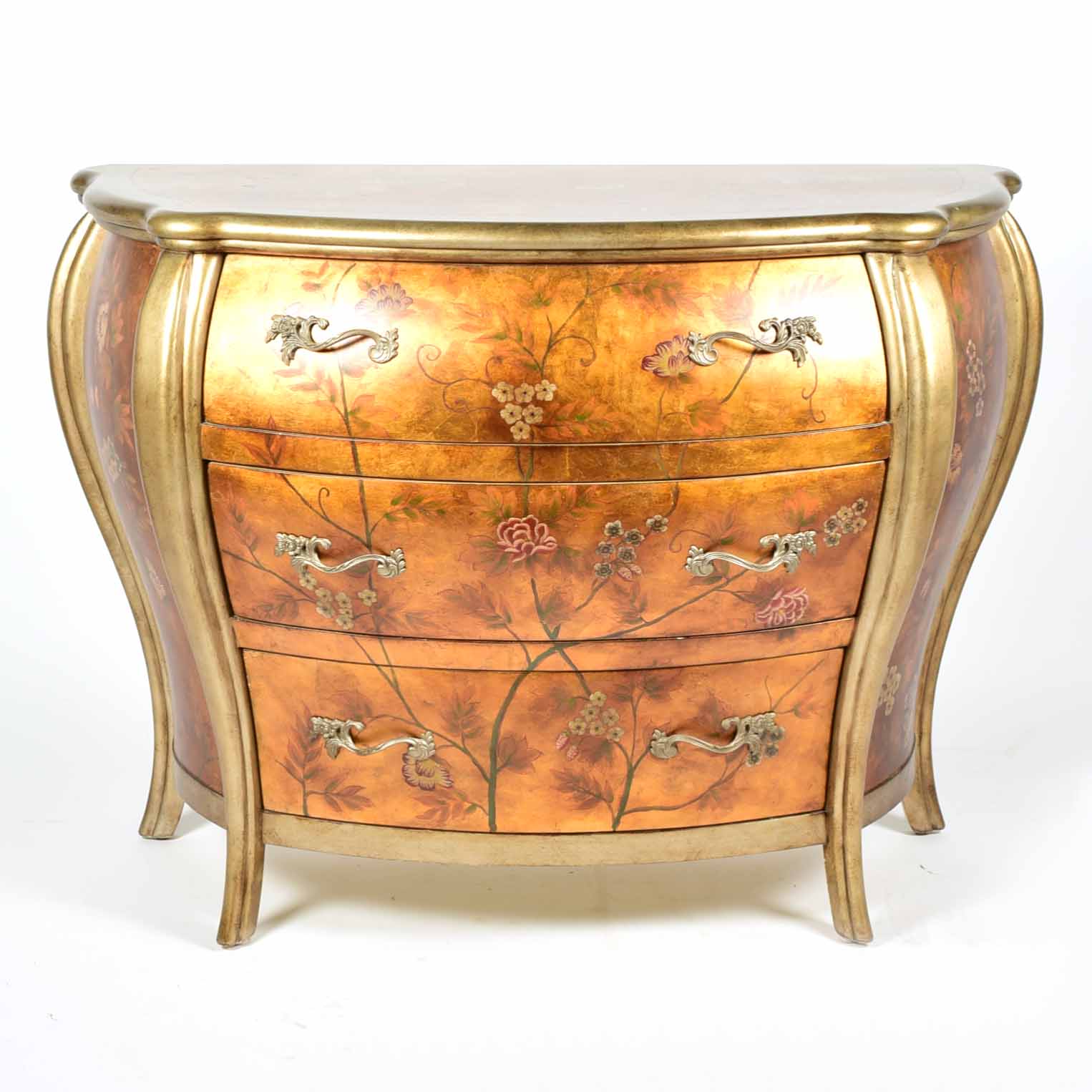 Reproduction Rococo Bombe Commode Dresser