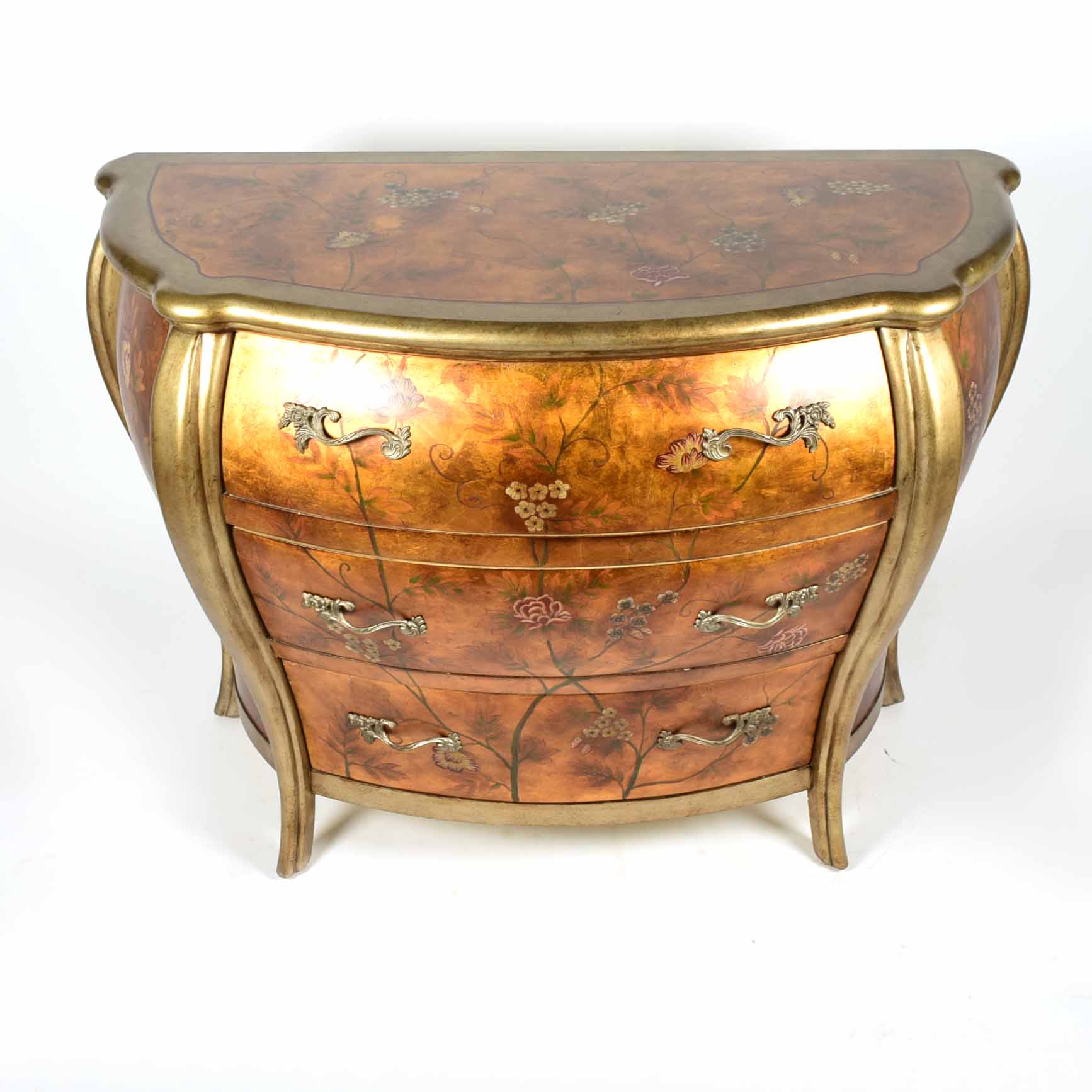 Reproduction Rococo Bombe Commode Dresser