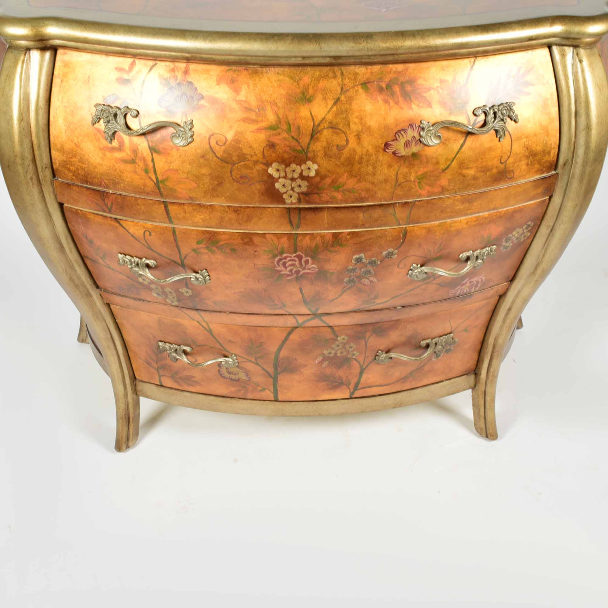 Reproduction Rococo Bombe Commode Dresser