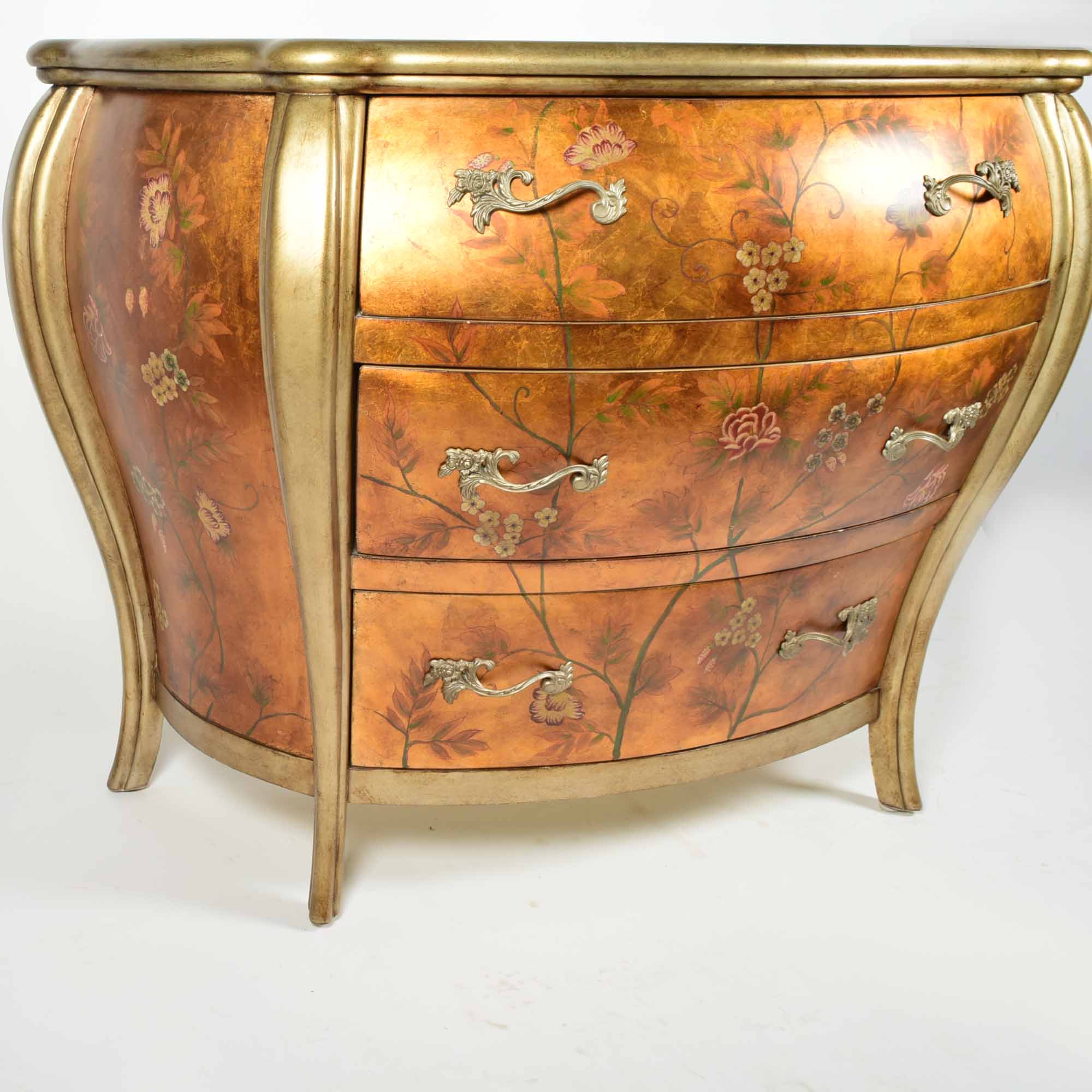 Reproduction Rococo Bombe Commode Dresser