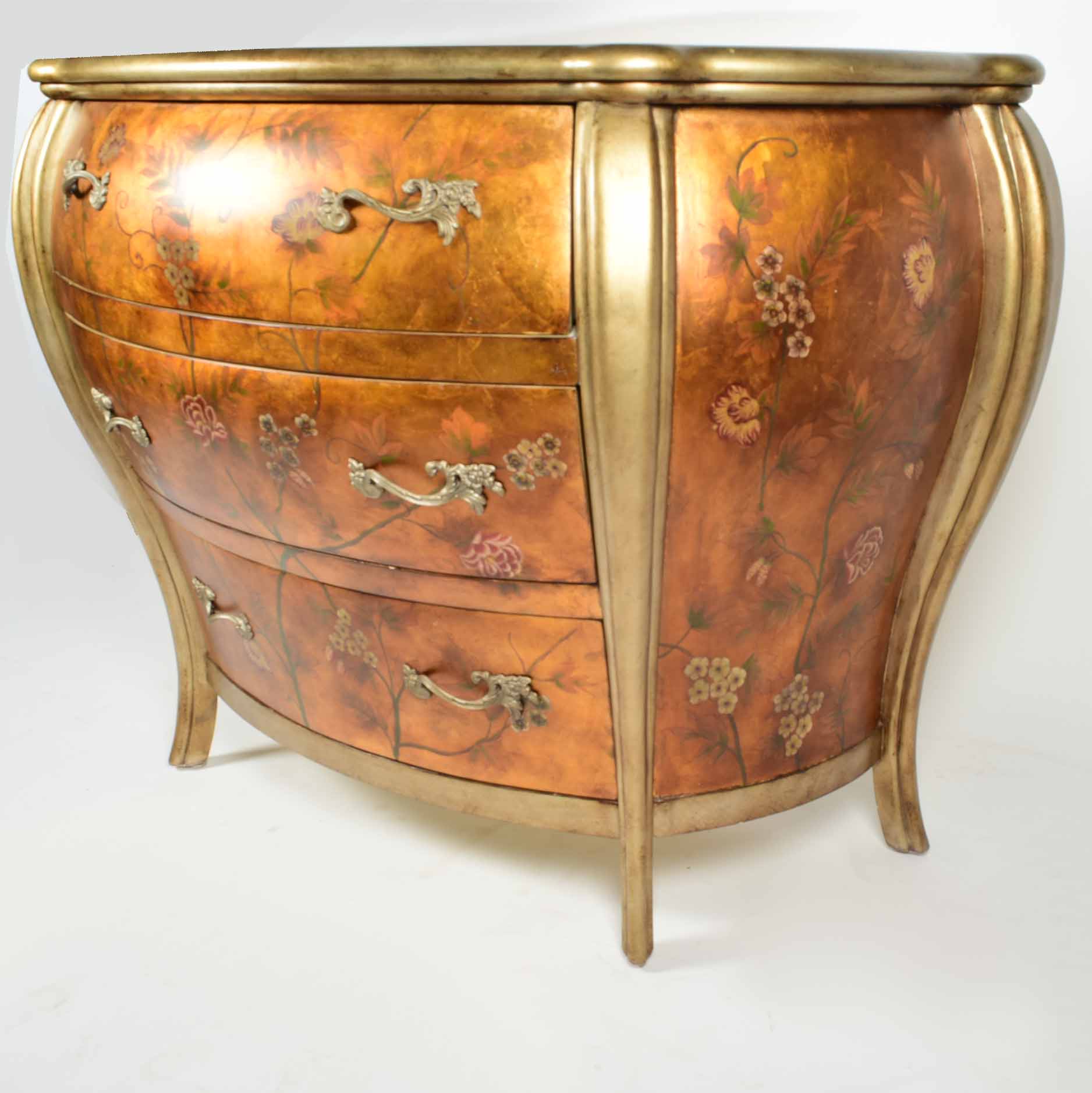 Reproduction Rococo Bombe Commode Dresser