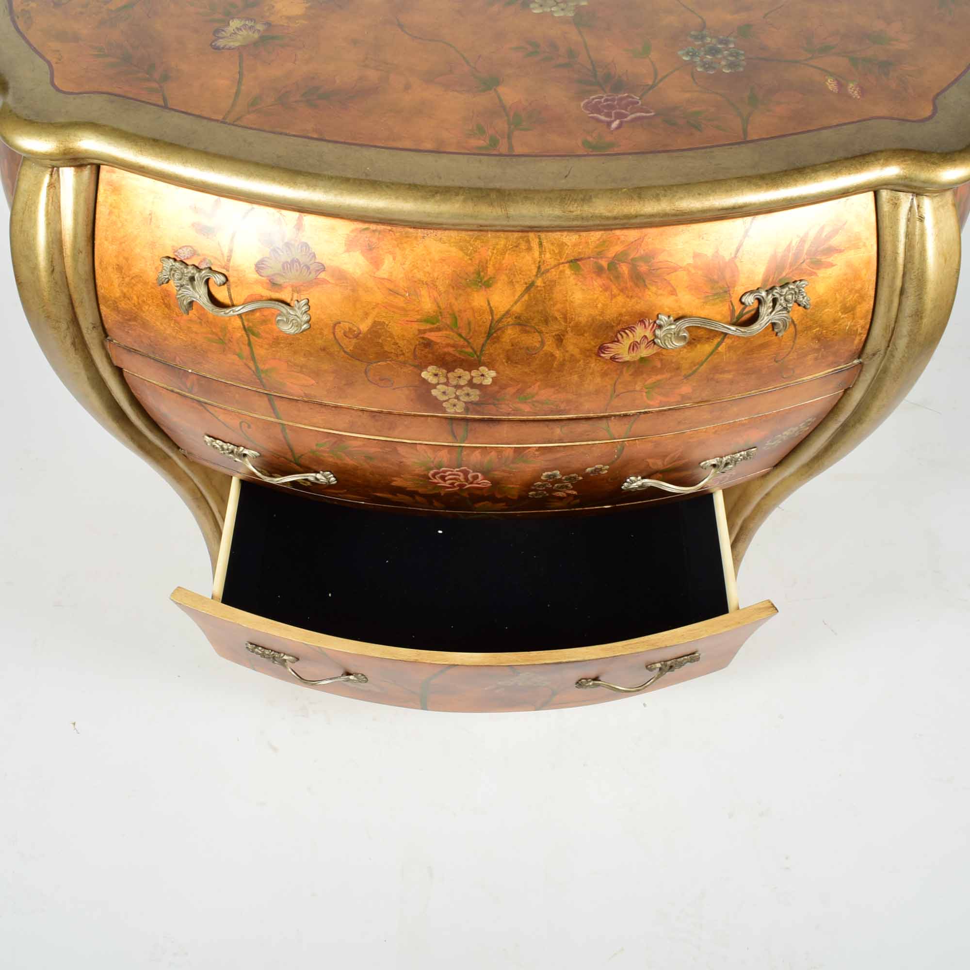 Reproduction Rococo Bombe Commode Dresser