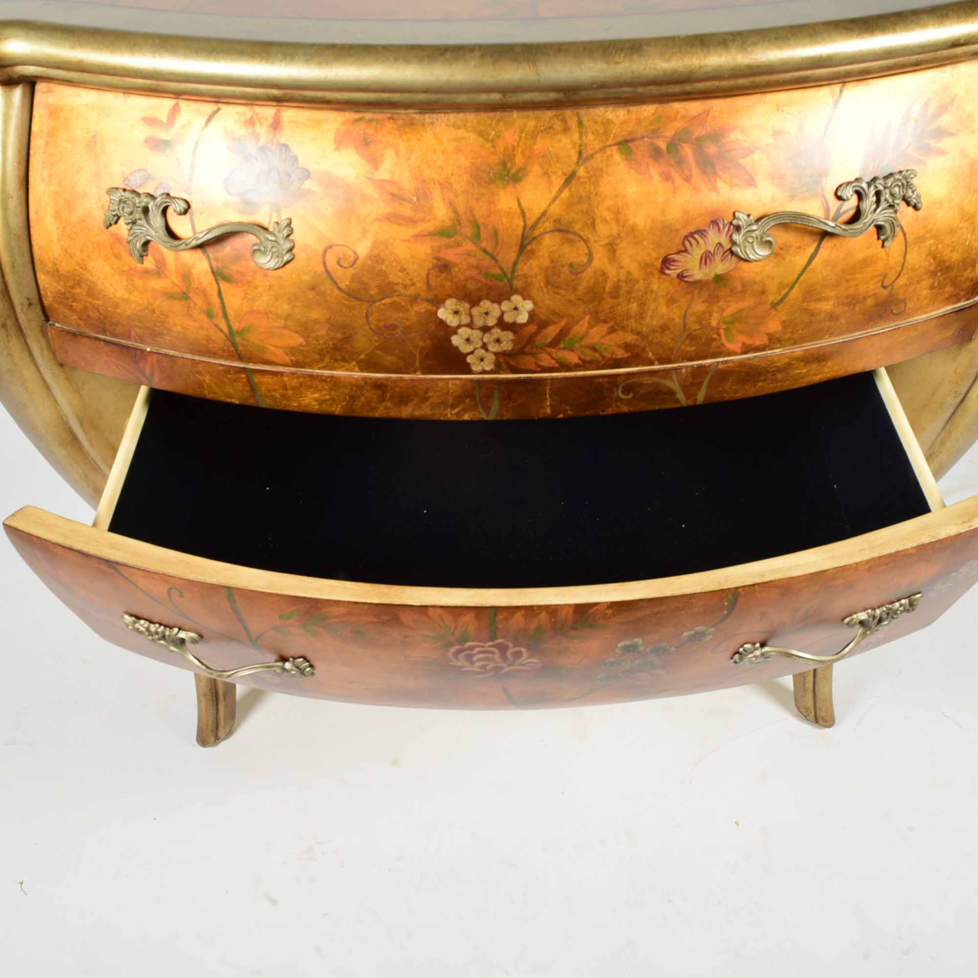 Reproduction Rococo Bombe Commode Dresser