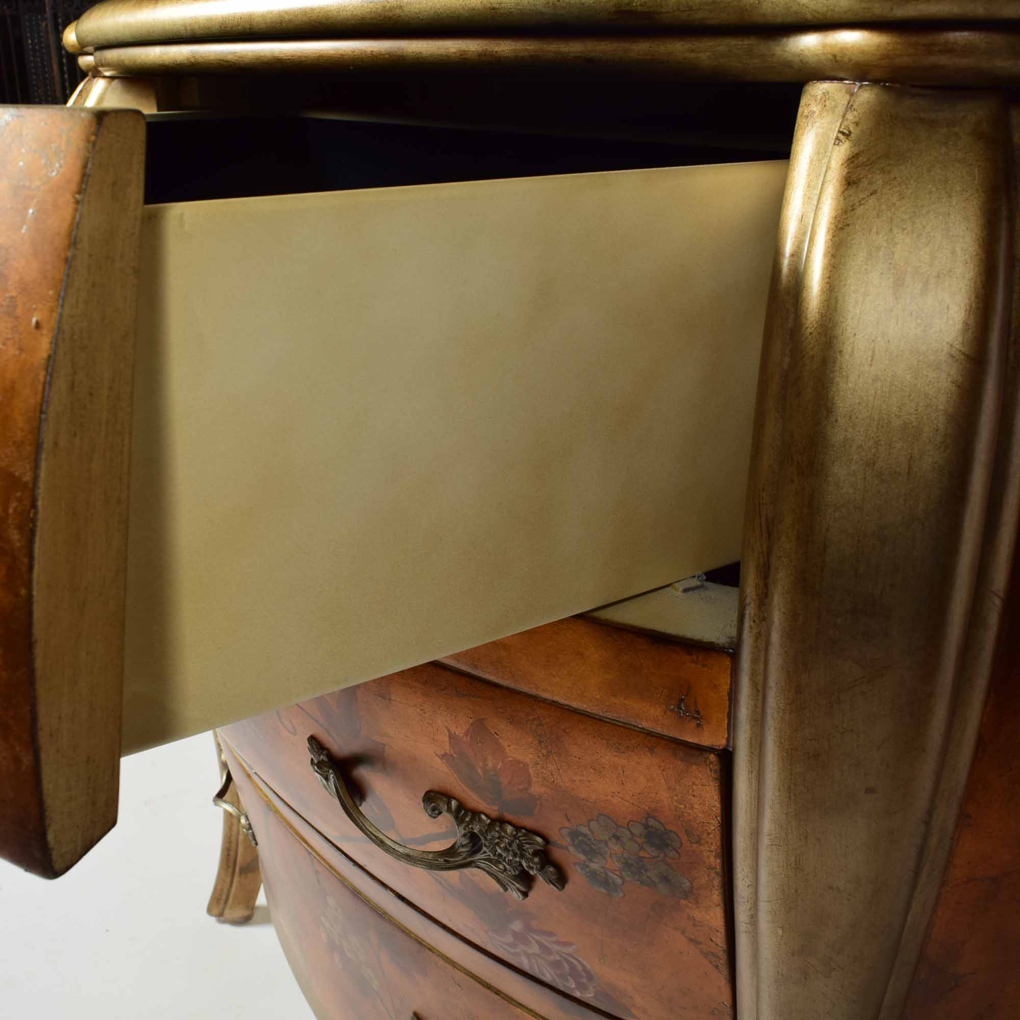 Reproduction Rococo Bombe Commode Dresser