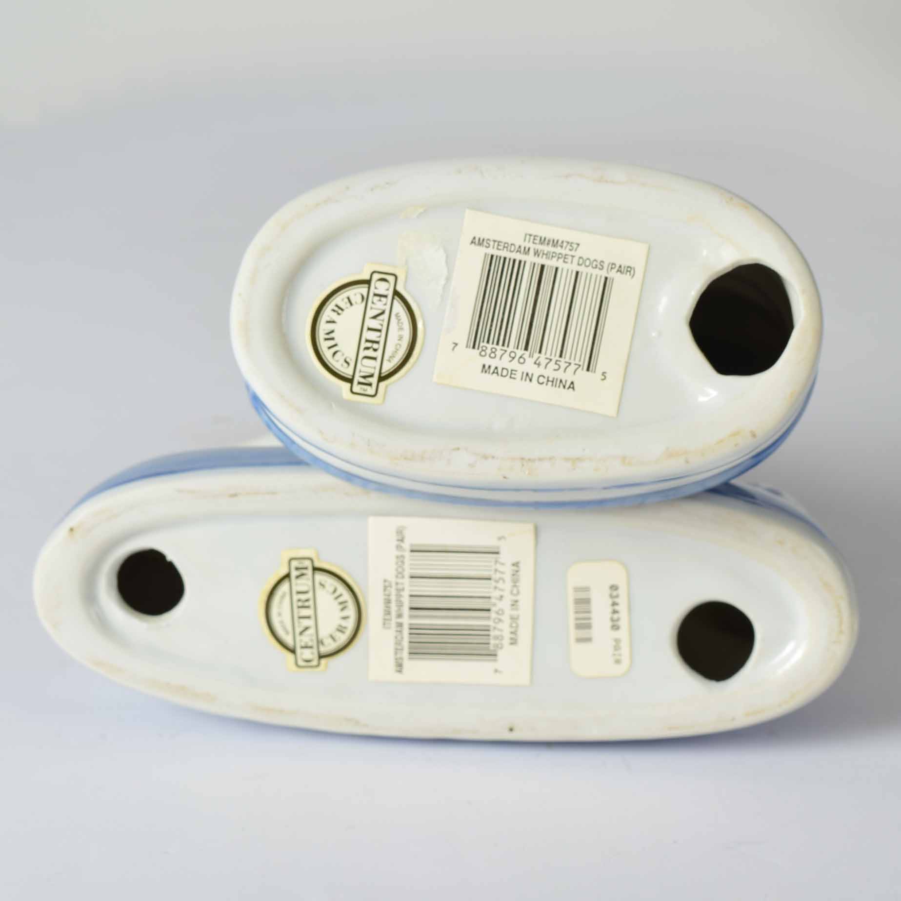 Centrum Greyhound Dog Delft Pottery Pair