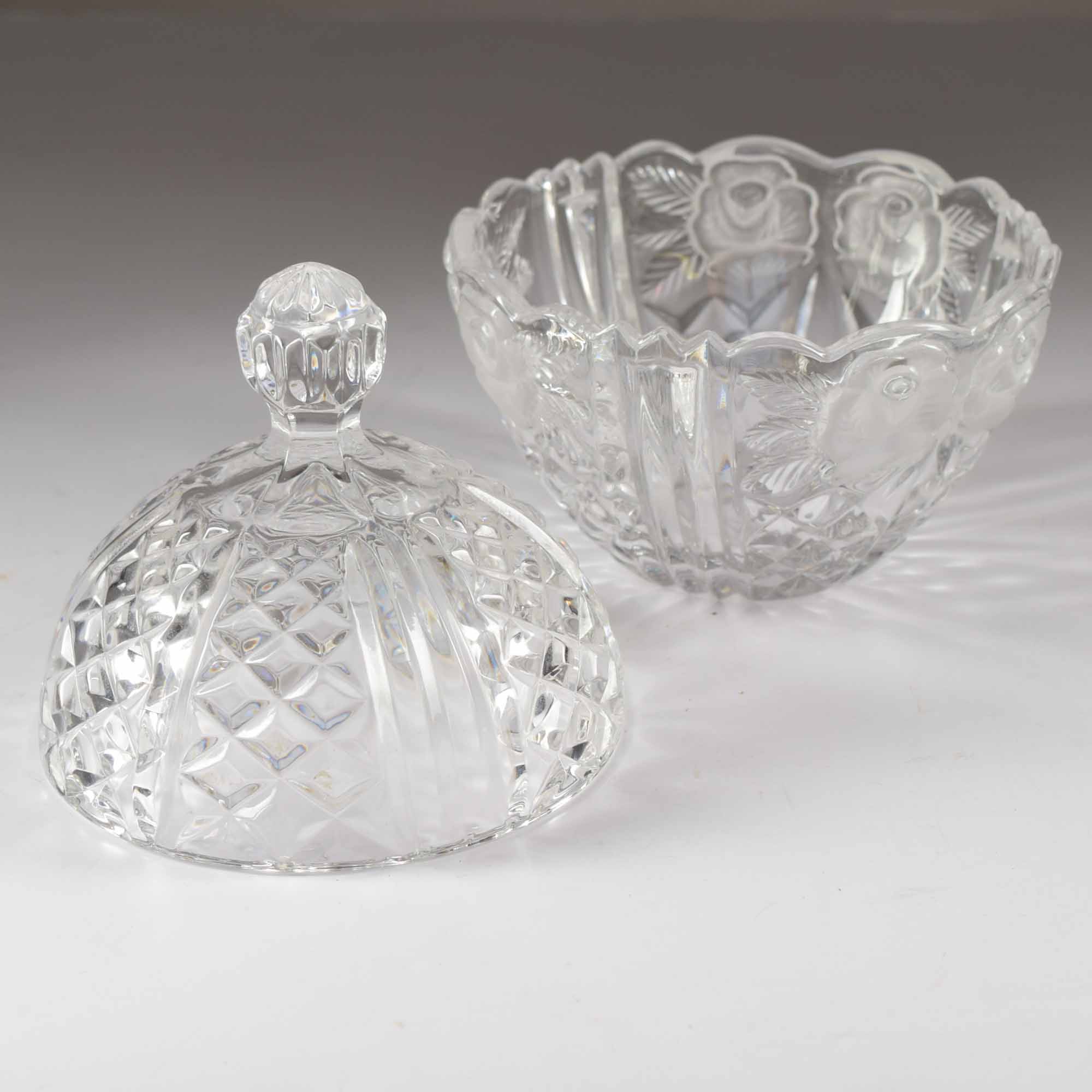 Trio of Rose Theme Glass Servers