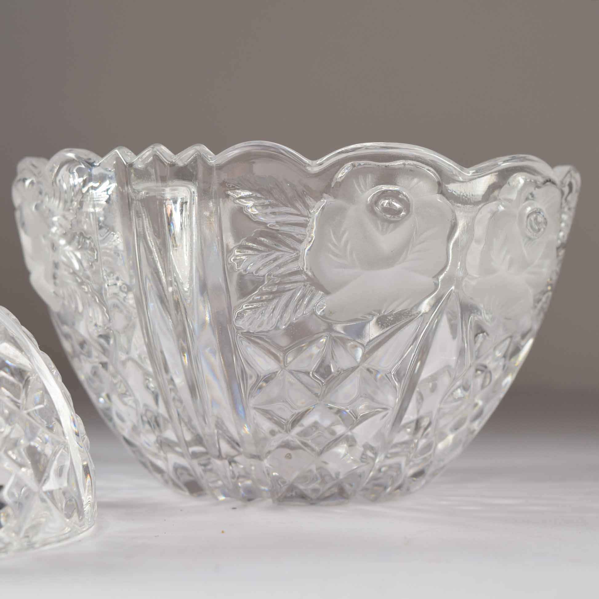 Trio of Rose Theme Glass Servers