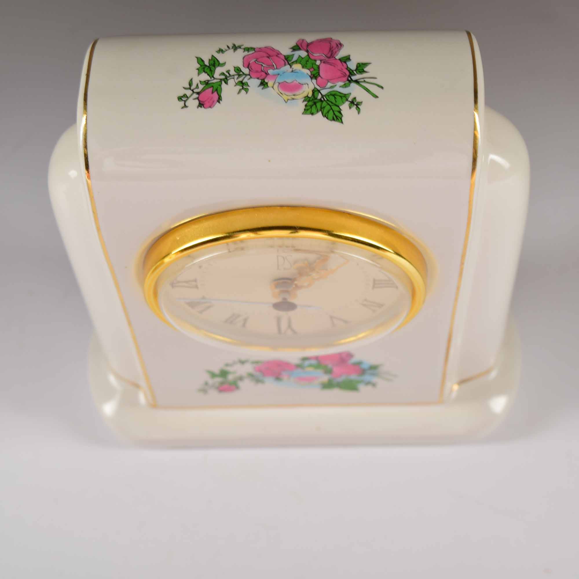 Rose Detailed Shelf Clocks and Trinket Box
