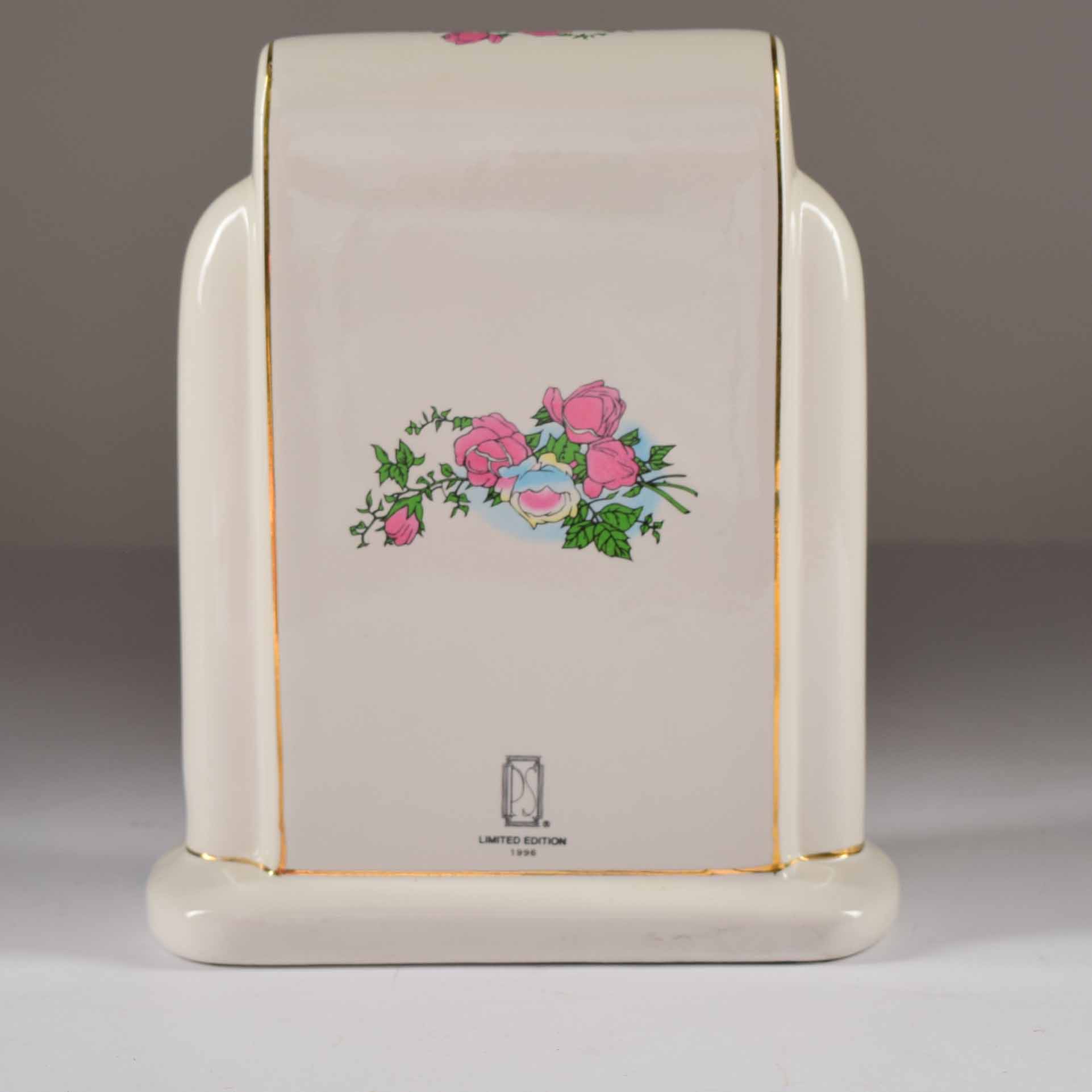 Rose Detailed Shelf Clocks and Trinket Box