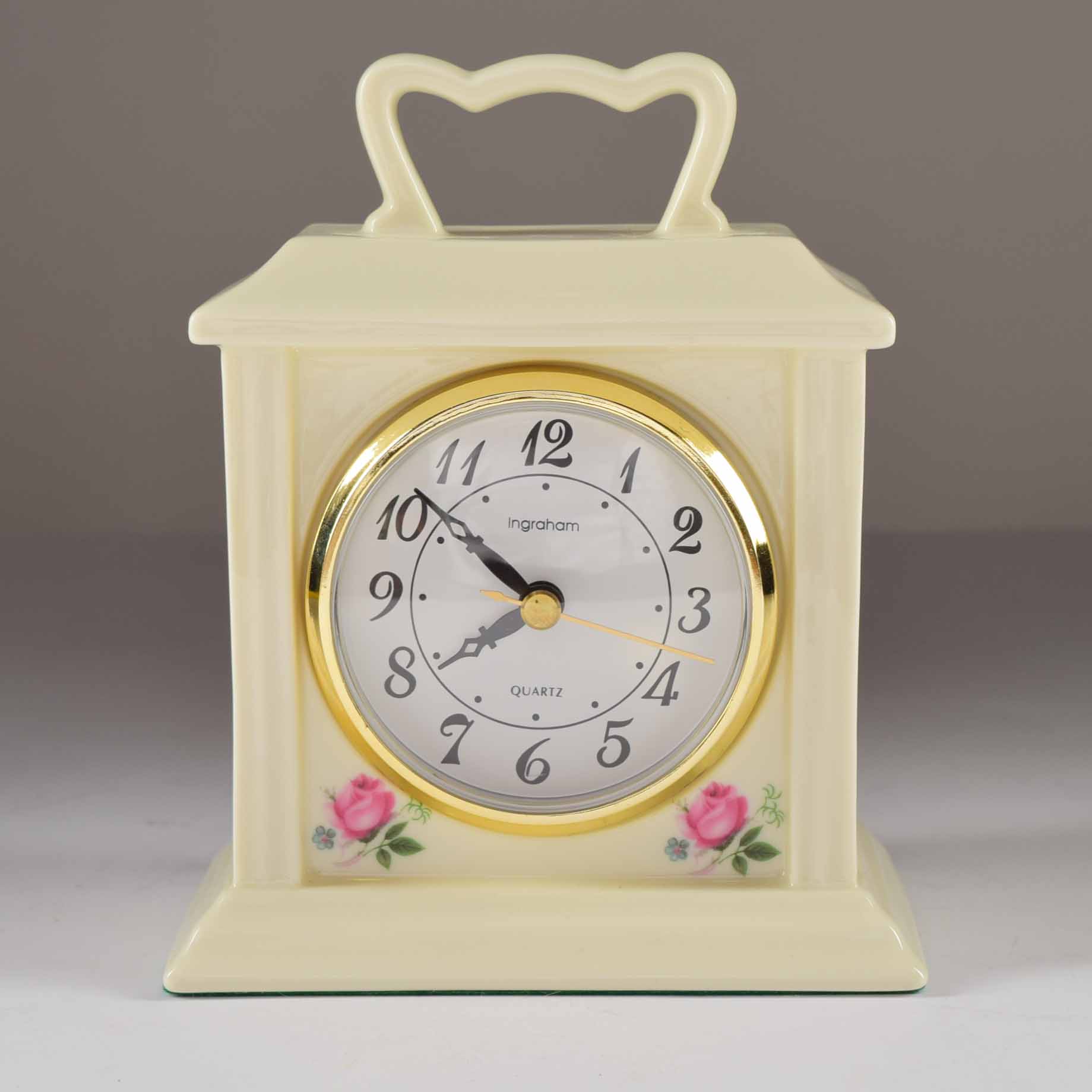 Rose Detailed Shelf Clocks and Trinket Box
