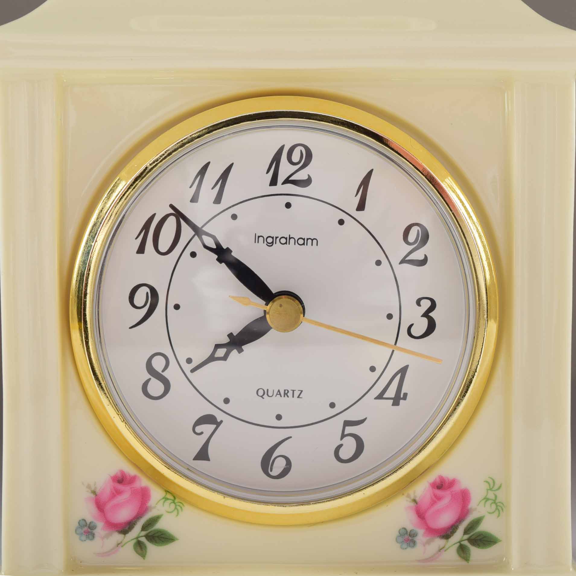 Rose Detailed Shelf Clocks and Trinket Box