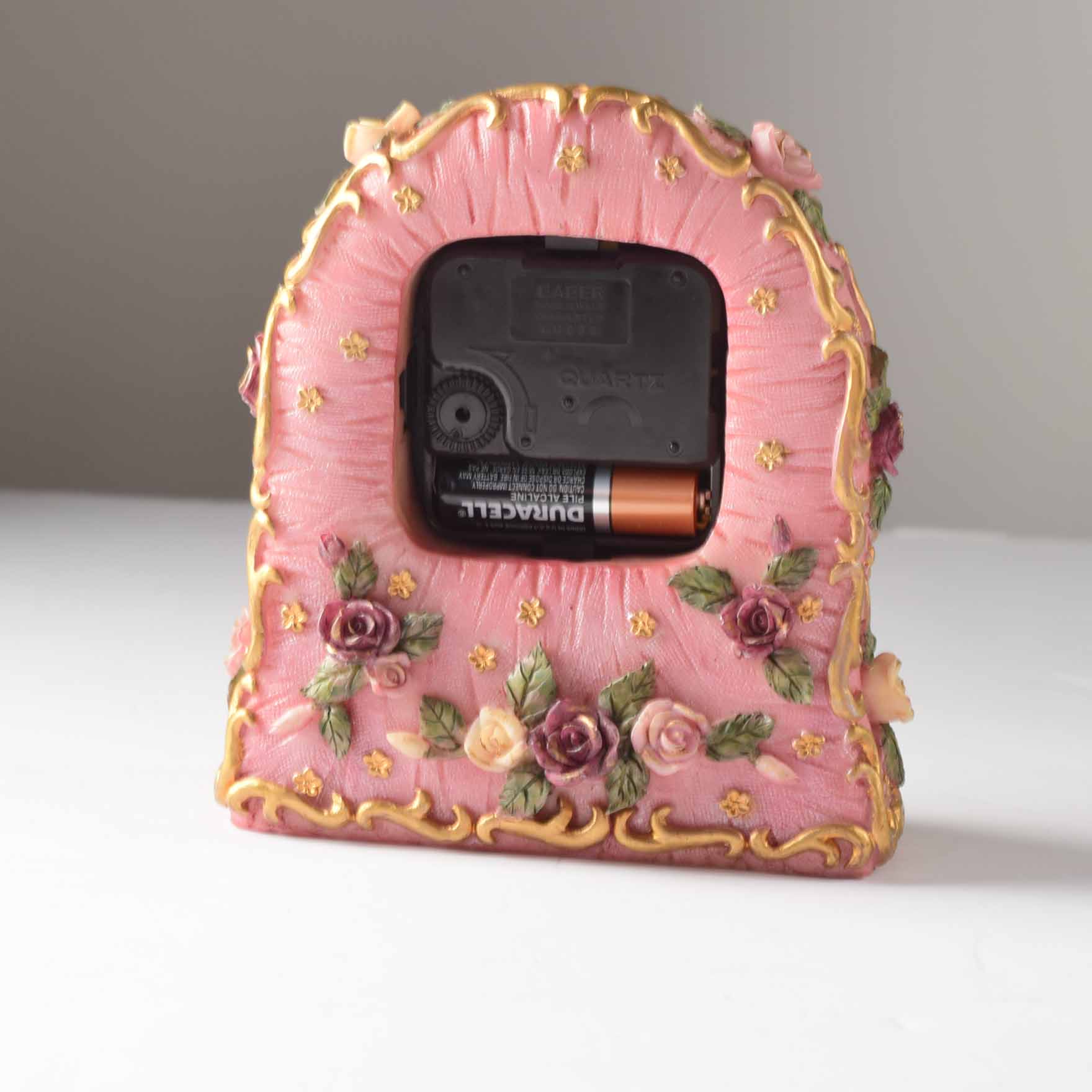 Rose Detailed Shelf Clocks and Trinket Box