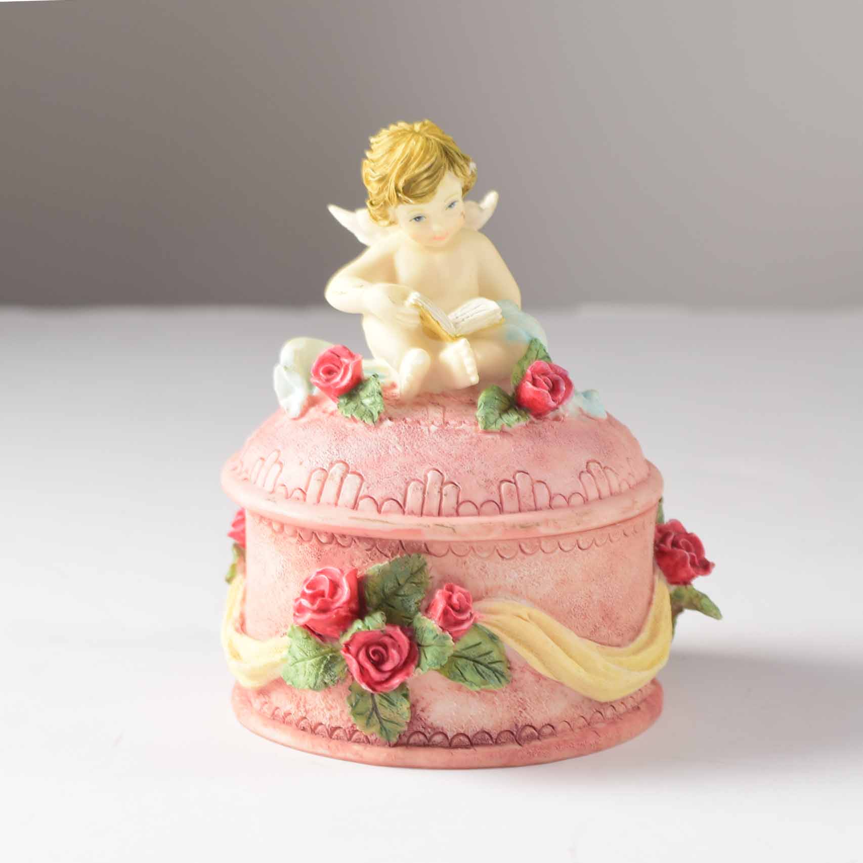 Rose Detailed Shelf Clocks and Trinket Box