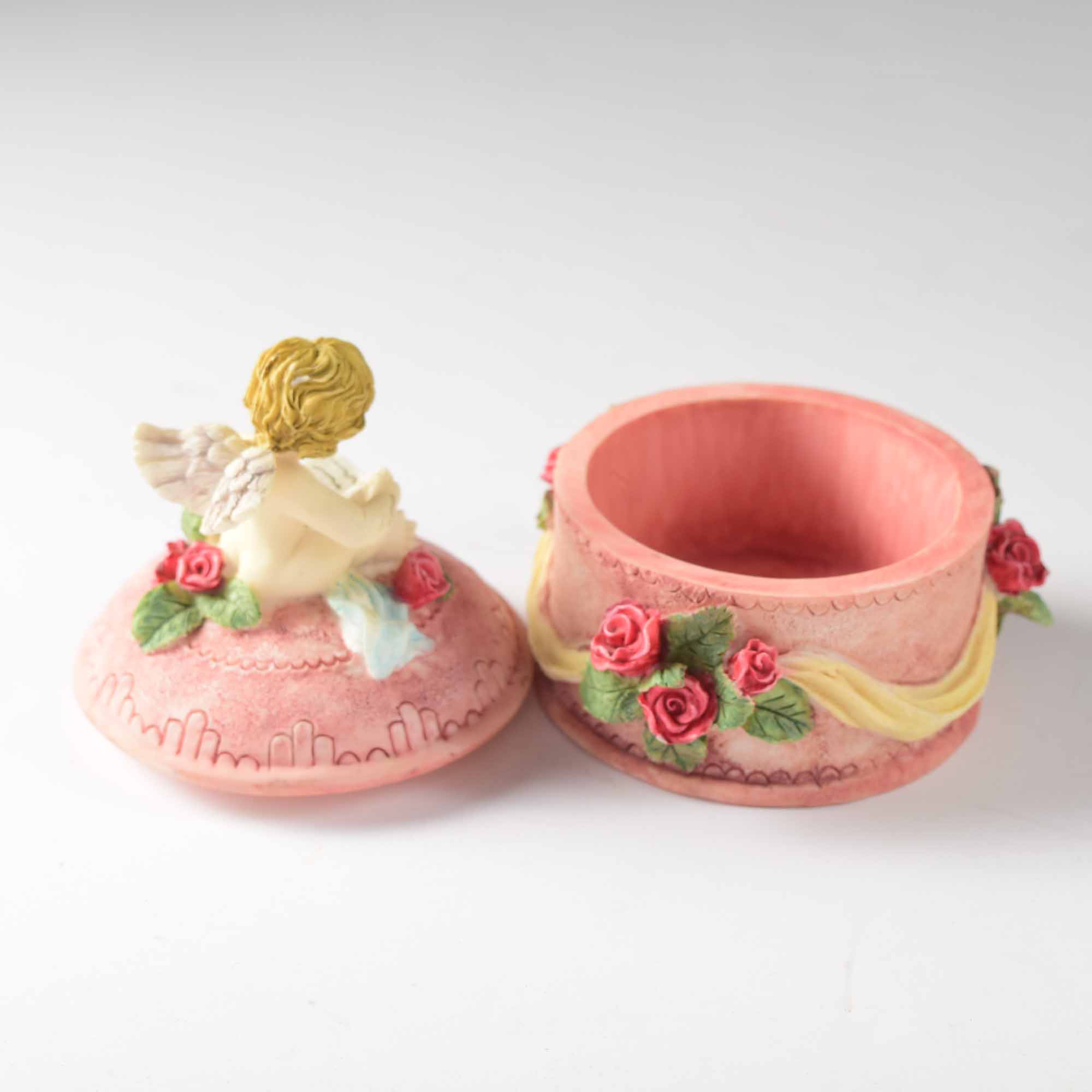 Rose Detailed Shelf Clocks and Trinket Box