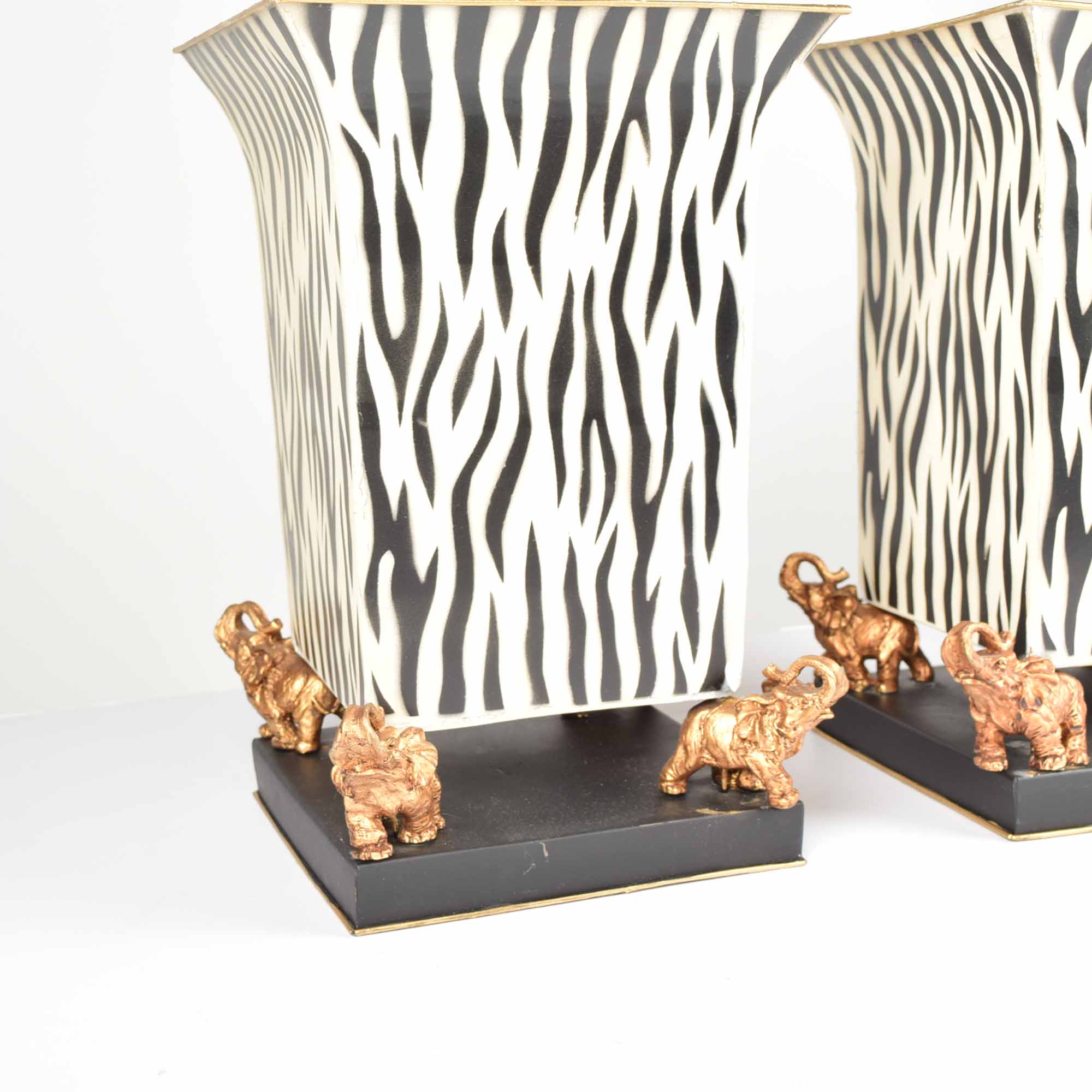 Zebra Print Planter Pair