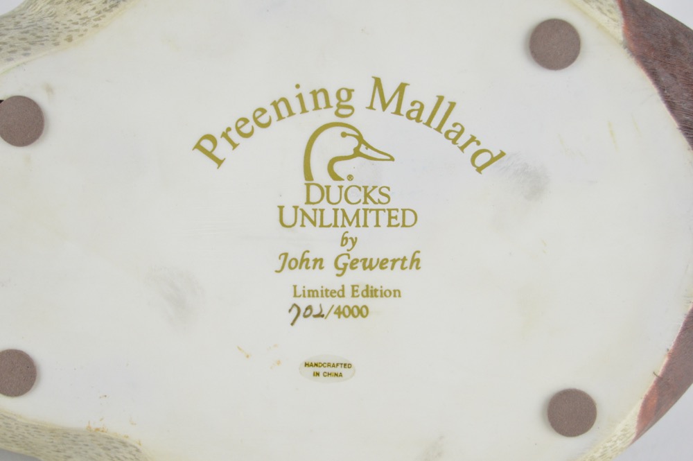 Limited Edition Ducks Unlimited "Preening Mallard"