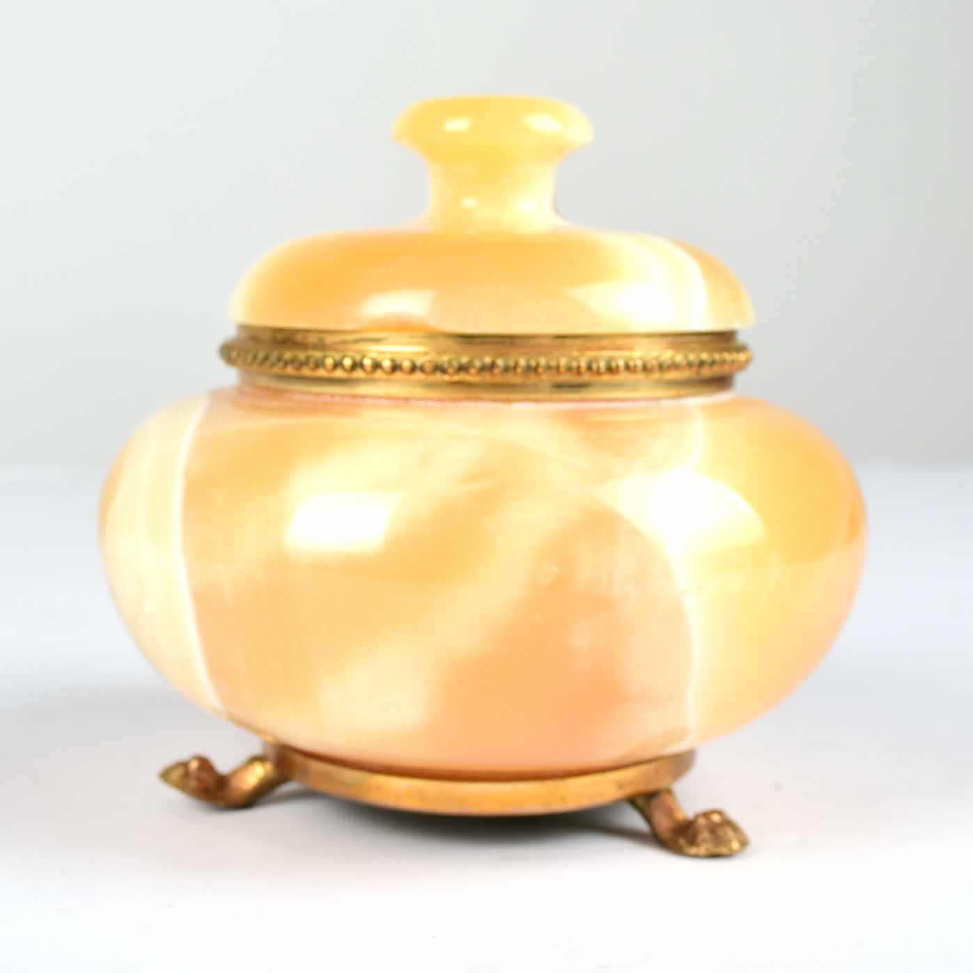 Butterscotch Onyx Lidded Trinket Jar
