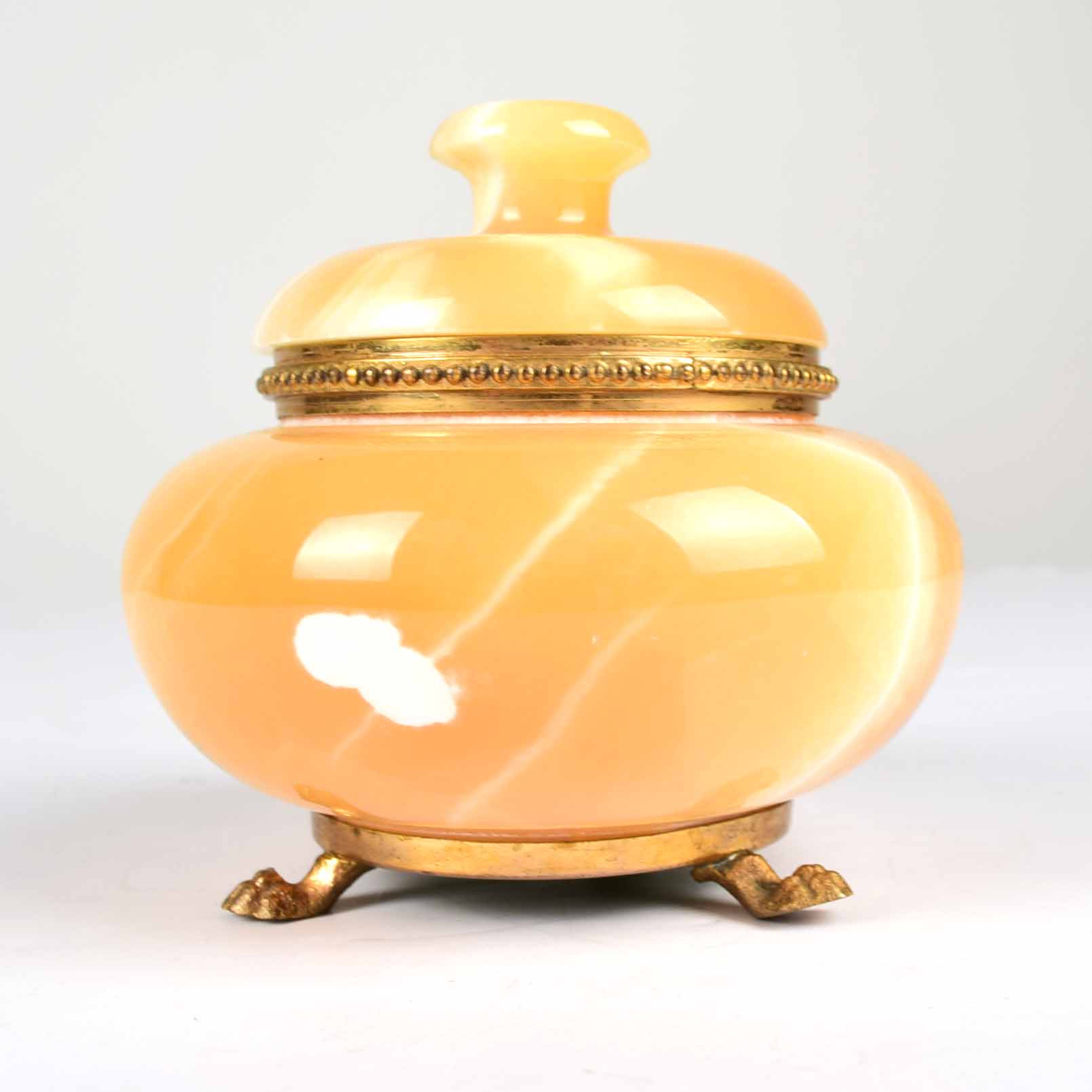 Butterscotch Onyx Lidded Trinket Jar