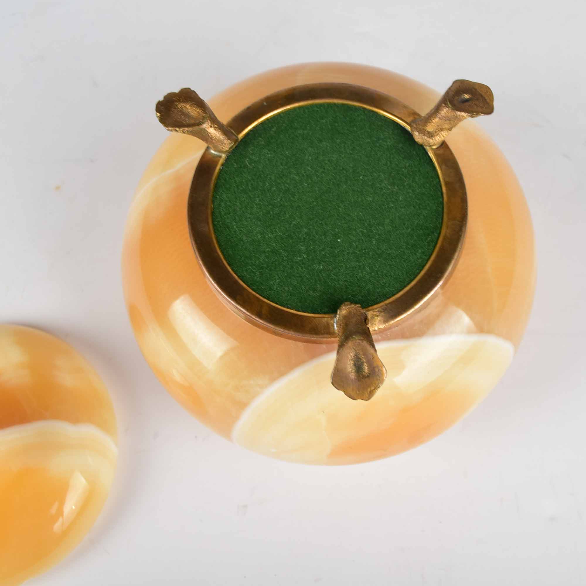 Butterscotch Onyx Lidded Trinket Jar