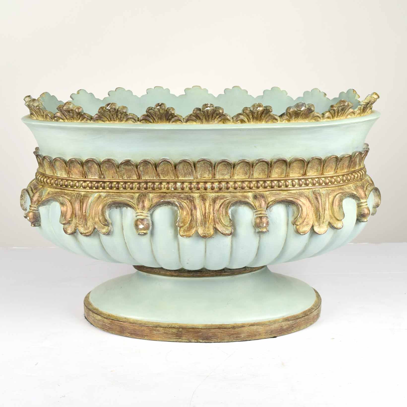 Chrisdon Blue Resin Pedestal Planter