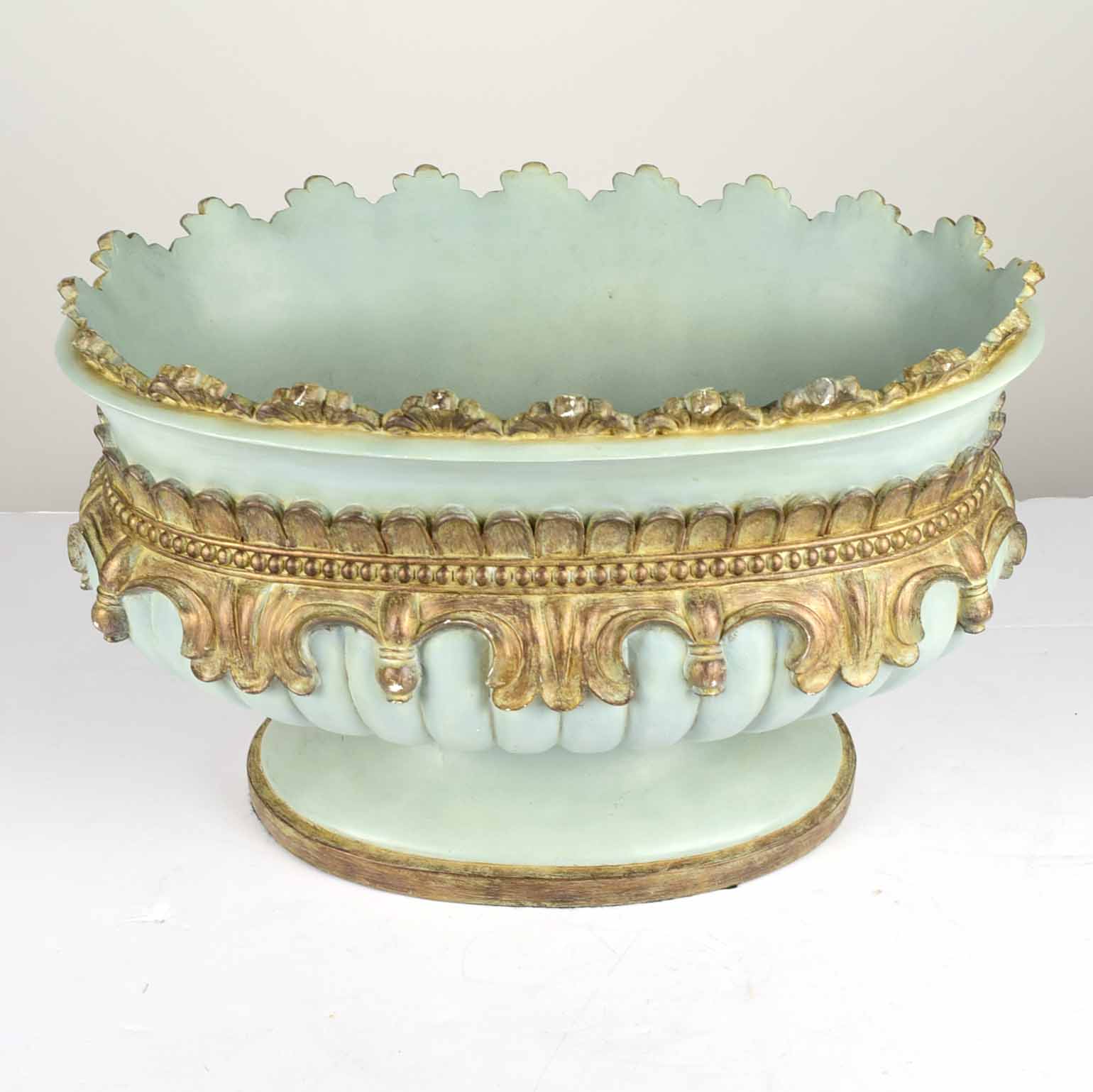 Chrisdon Blue Resin Pedestal Planter