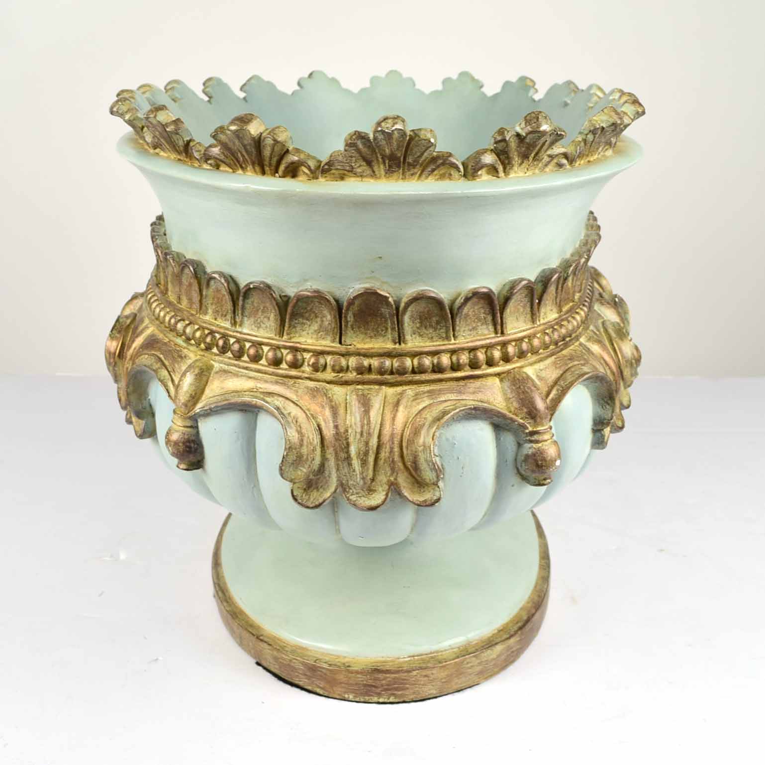 Chrisdon Blue Resin Pedestal Planter