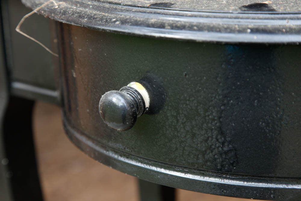 Wood Side Table with Black Finish
