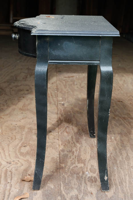 Wood Side Table with Black Finish