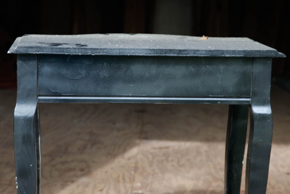 Wood Side Table with Black Finish