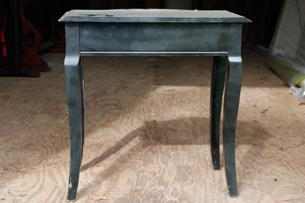 Wood Side Table with Black Finish