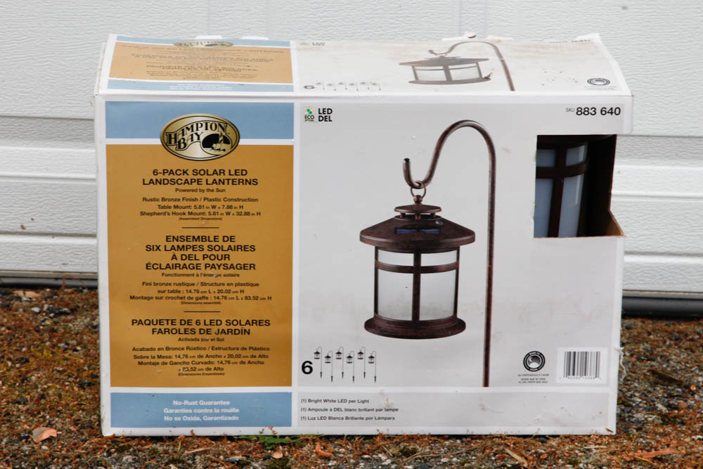 Hampton Bay Solar Landscape Lanterns, NIB