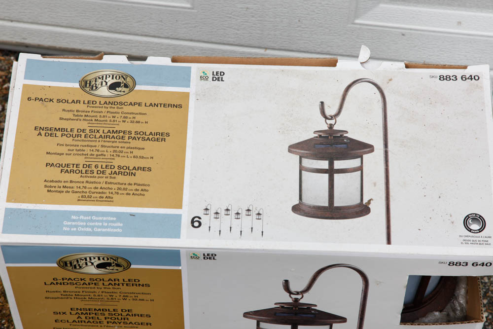 Hampton Bay Solar Landscape Lanterns, NIB