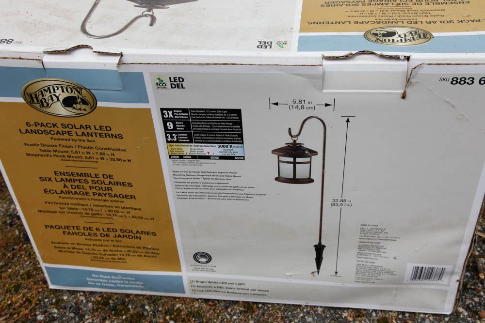 Hampton Bay Solar Landscape Lanterns, NIB