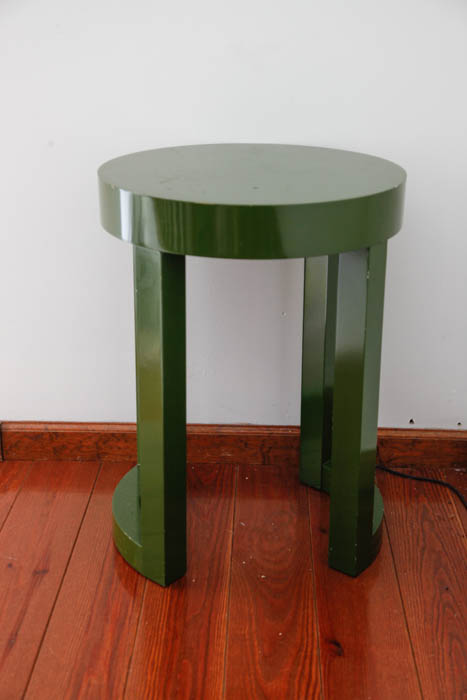 Round Olive Green Side Table