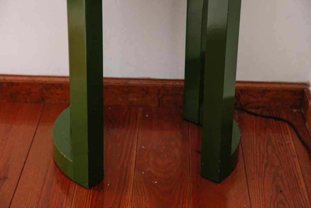 Round Olive Green Side Table