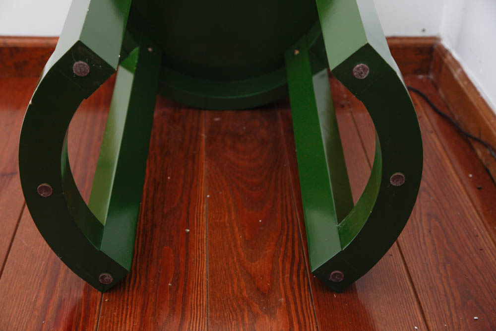 Round Olive Green Side Table