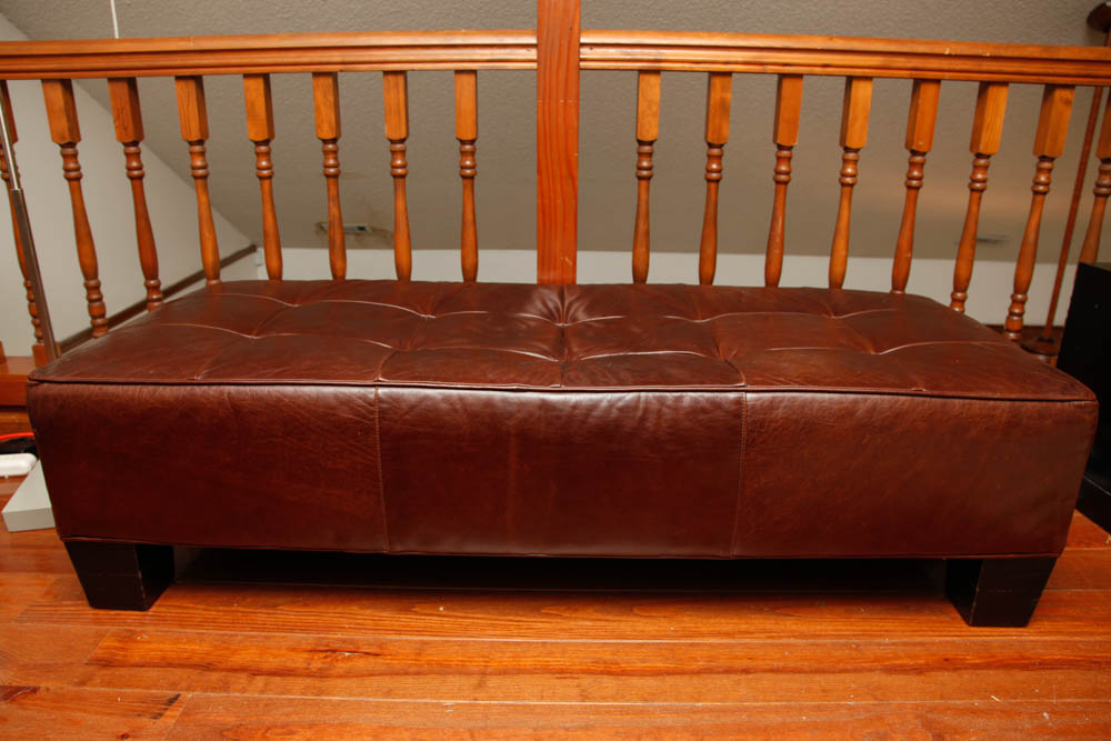 Brown Leather Bench
