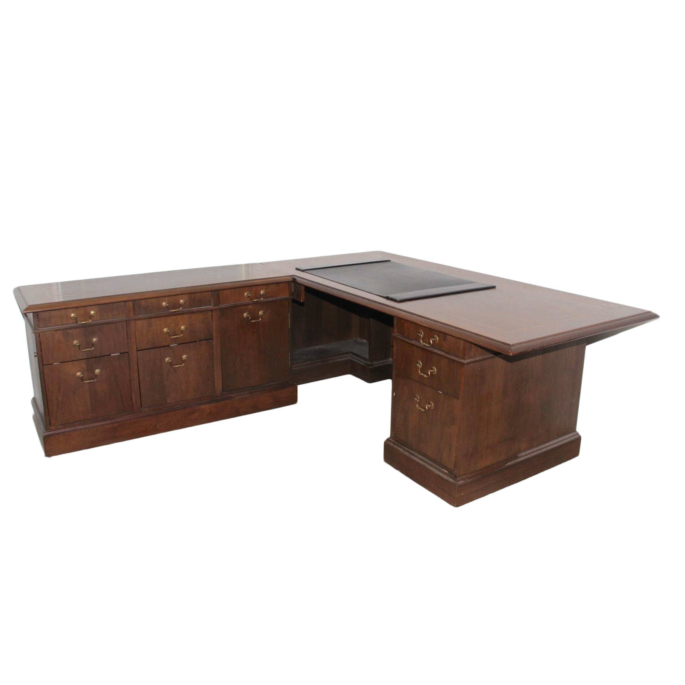 Walnut Executive Corner Desk