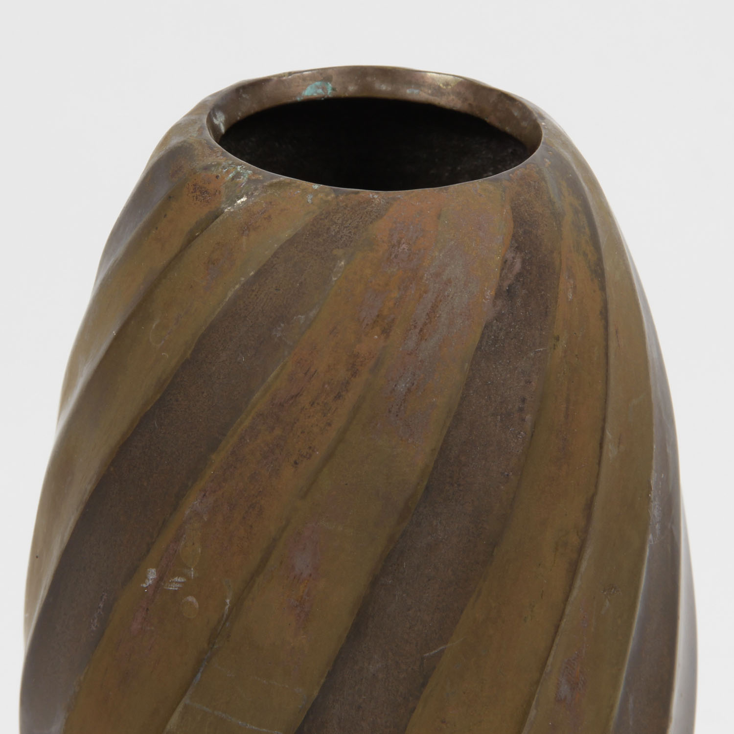 Heavy Vintage Sculptural Brass Vase