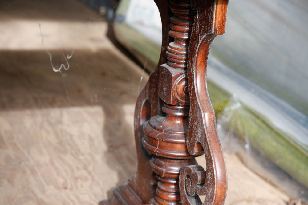 Revival Style Walnut Trestle Table