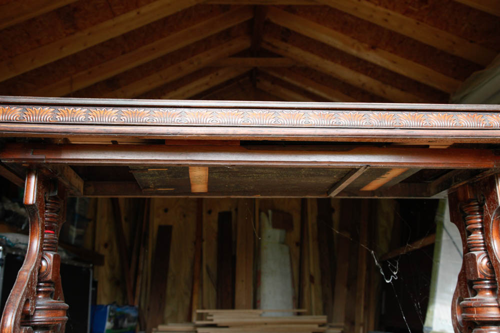 Revival Style Walnut Trestle Table