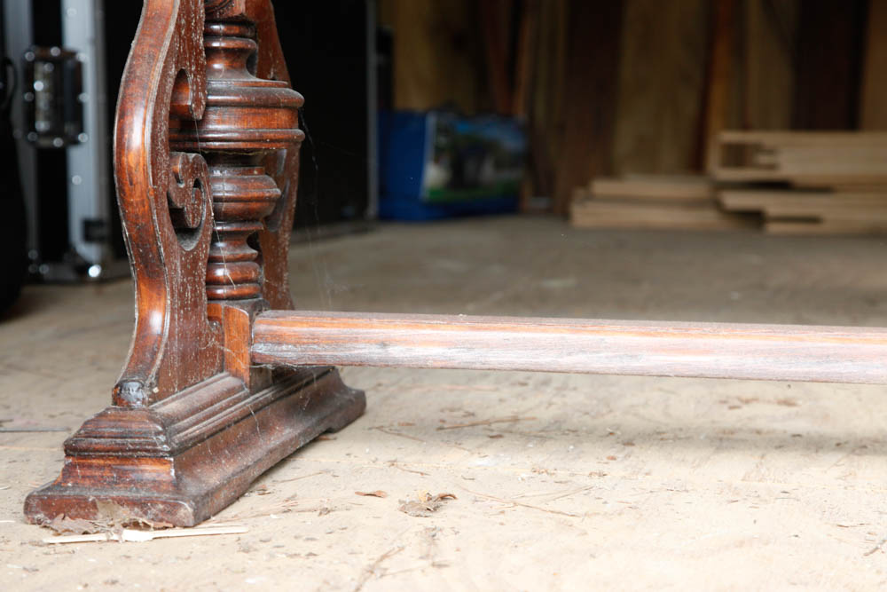 Revival Style Walnut Trestle Table