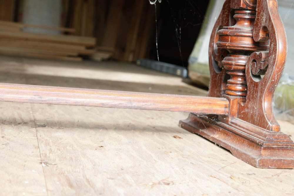 Revival Style Walnut Trestle Table