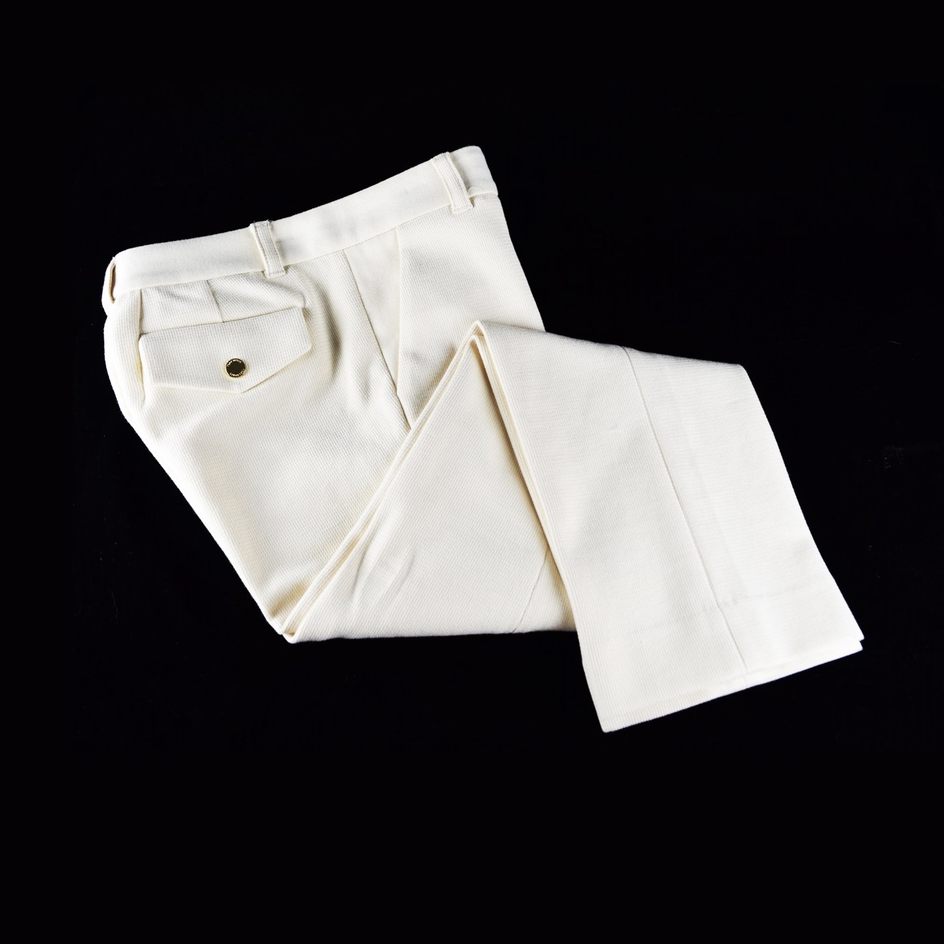 Tory Burch Ladies' Beige Cotton Waffle Weave Cropped Pants