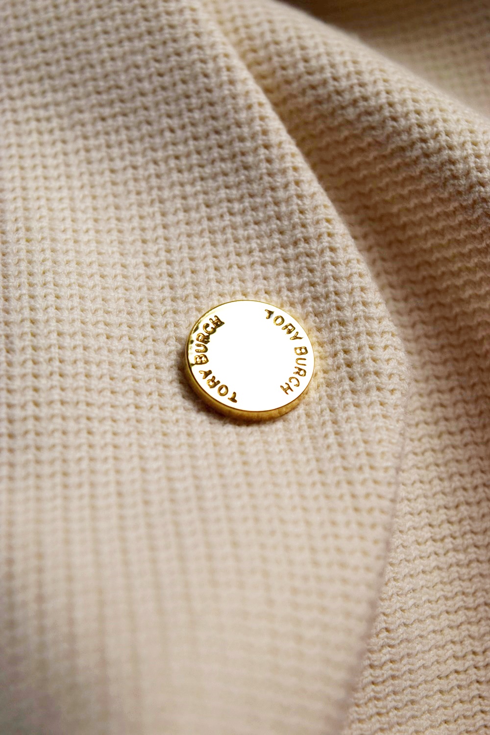 Tory Burch Ladies' Beige Cotton Waffle Weave Cropped Pants