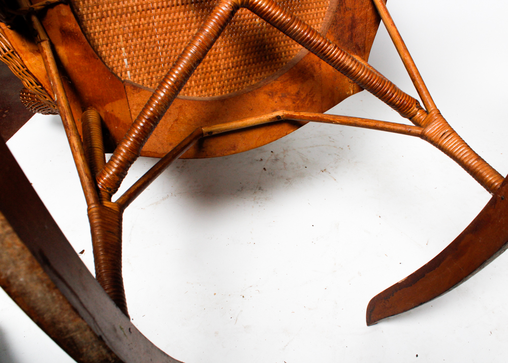 Vintage Heywood Brothers Wakefield Company Wicker Rocking Chair