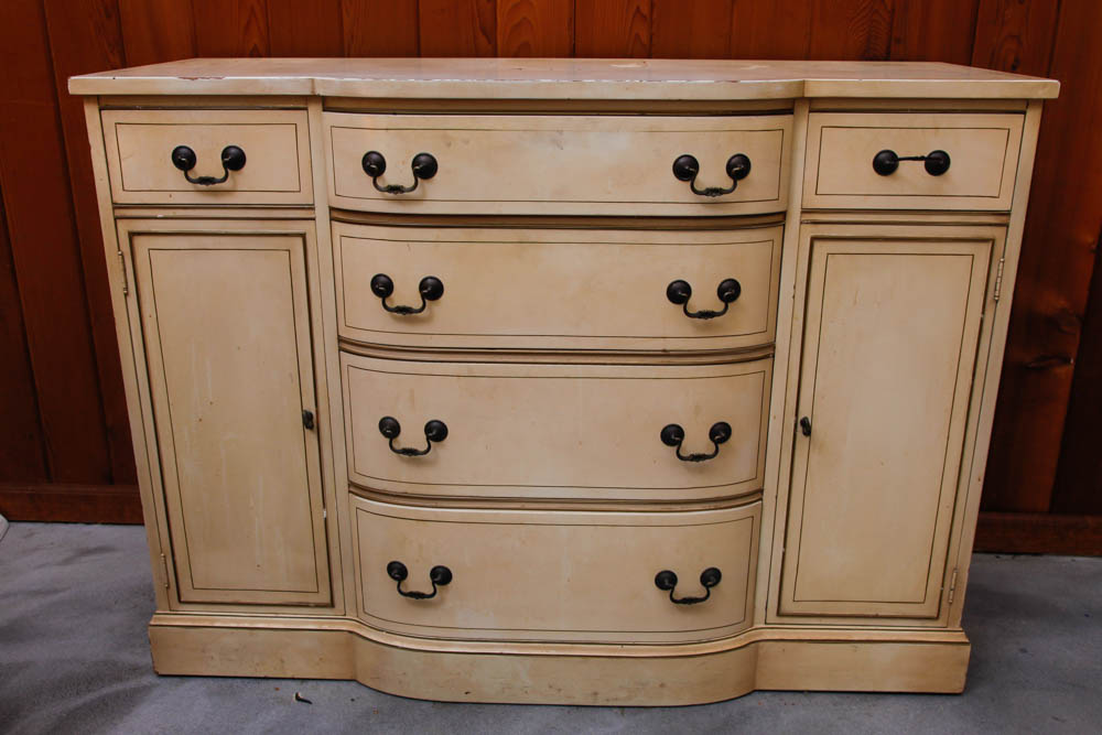 Cream Bump Out Chest of Drawers