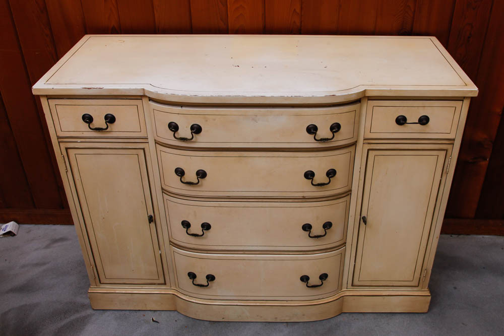 Cream Bump Out Chest of Drawers
