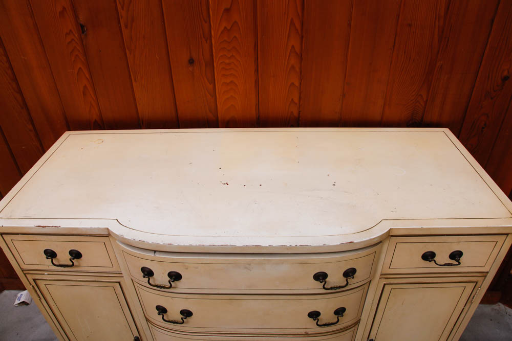 Cream Bump Out Chest of Drawers