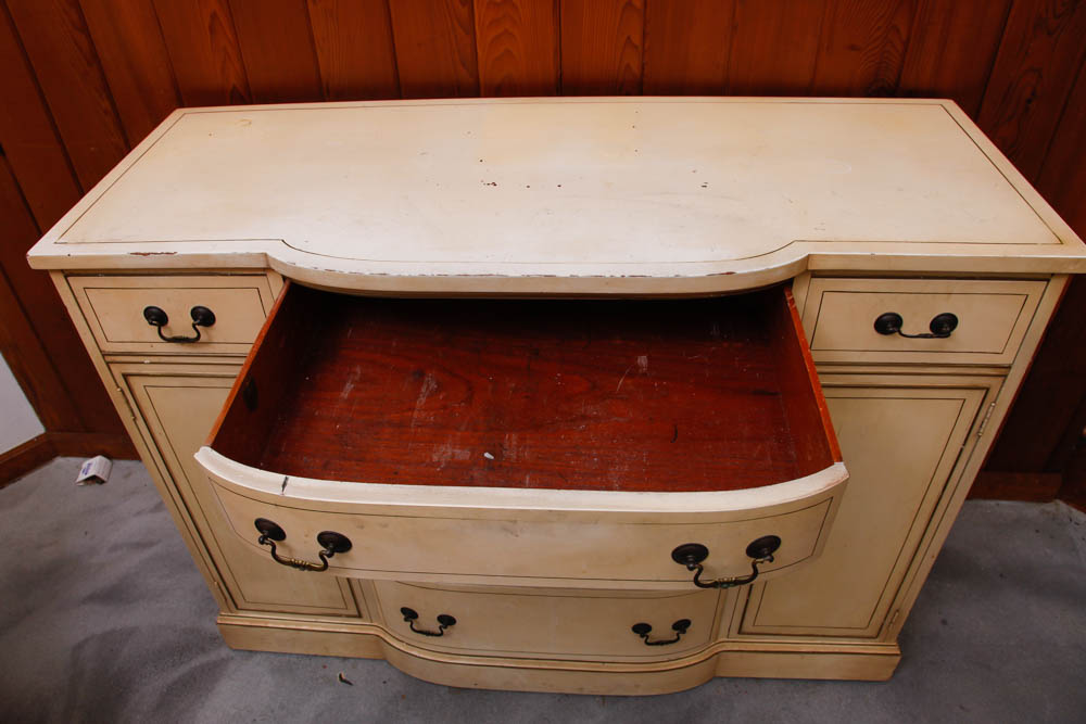 Cream Bump Out Chest of Drawers